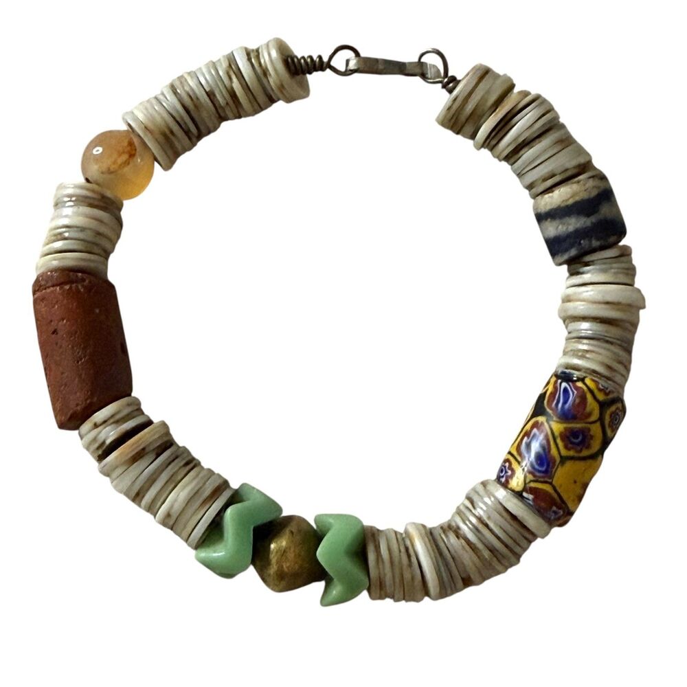 Artisan Stackable Bracelet Bead Shell Wire 8" Bv - image 1